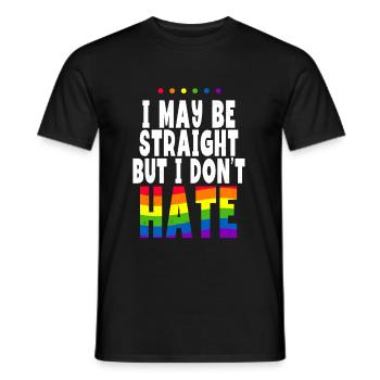 I May Be Straight But I Don't Hate Pride Month - Männer T-Shirt - Schwarz - Vorne - AI Model Male 178 light (178cm)