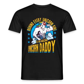 Amazing Unicorn Daddy Funny Father Father's Day - Men's T-Shirt - black - Front - AI Model Male 178 light (178cm)
