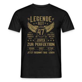 Legende seit 47 Jahren 47. Geburtstag - Männer T-Shirt - Schwarz - Vorne - AI Model Male 178 light (178cm)