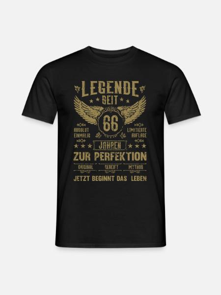 Legende seit 66 Jahren 66. Geburtstag - Männer T-Shirt - Schwarz