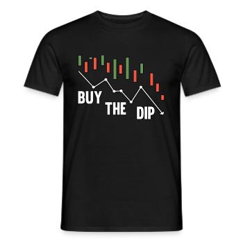 Buy The Dip Candle Stick Cypto Stock Trader - Männer T-Shirt - Schwarz - Vorne - AI Model Male 178 light (178cm)