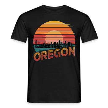 Oregon Portland Amerika Bundesstaat für Oregon - Männer T-Shirt - Schwarz - Vorne - AI Model Male 178 light (178cm)