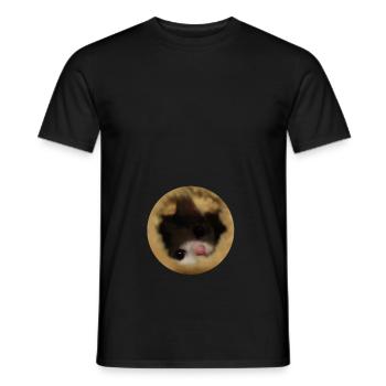 Katze im Bauch - Männer T-Shirt - Schwarz - Vorne - AI Model Male 178 light (178cm)