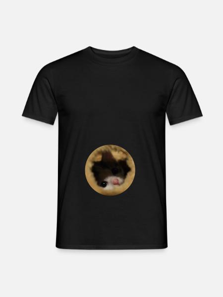 Chat dans l'estomac - T-shirt homme - noir