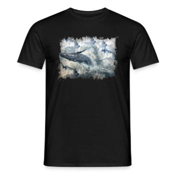 Baleine dans les nuages - T-shirt homme - noir - Devant - AI Model Male 178 light (178cm)