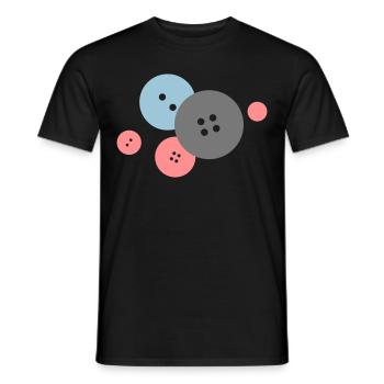 Buttons for everyone - Men's T-Shirt - black - Front - AI Model Male 178 light (178cm)