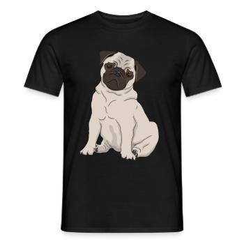 Chien carlin - T-shirt homme - noir - Devant - AI Model Male 178 light (178cm)