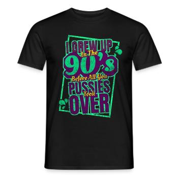 90er Jahre 90s Retro Nostalgie Provokation - Männer T-Shirt - Schwarz - Vorne - AI Model Male 178 light (178cm)
