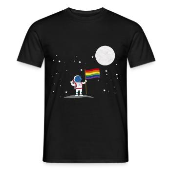 Astronaut Schwul Gay LGBT Pride LGBTQ - T-shirt homme - noir - Devant - AI Model Male 178 light (178cm)