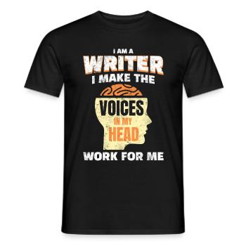 Writer Author Blogger - Men's T-Shirt - black - Front - AI Model Male 178 light (178cm)