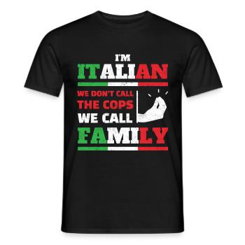 Famille mafia italienne - T-shirt homme - noir - Devant - AI Model Male 178 light (178cm)