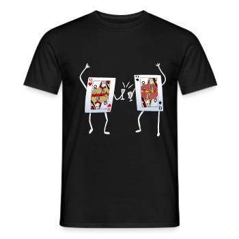 Poker Card Game Card Lady - Men's T-Shirt - black - Front - AI Model Male 178 light (178cm)
