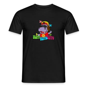 Nilpferd Hippie - Männer T-Shirt - Schwarz - Vorne - AI Model Male 178 light (178cm)