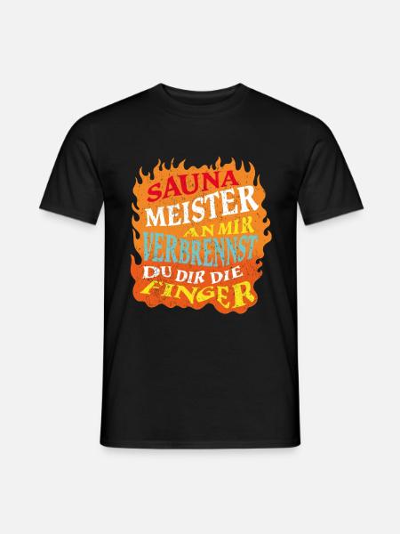 Sauna Saunameister - Männer T-Shirt - Schwarz