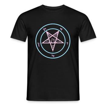 Pastel Goth Pentagramm Satan - Männer T-Shirt - Schwarz - Vorne - AI Model Male 178 light (178cm)