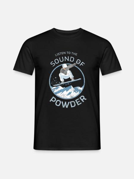 Snowboarder powder design - Men's T-Shirt - black