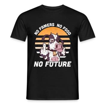 Pas de fermier Pas de nourriture Pas de futur fermier - T-shirt homme - noir - Devant - AI Model Male 178 light (178cm)
