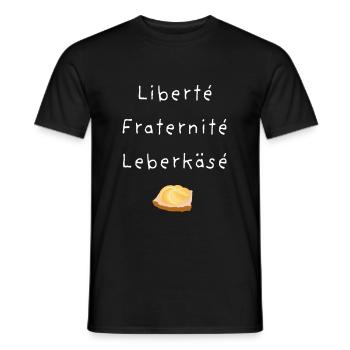 Leberkäse Design - funny meat cheese - Men's T-Shirt - black - Front - AI Model Male 178 light (178cm)