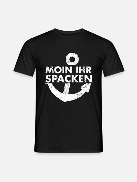 Moin Ihr Spacken - Männer T-Shirt - Schwarz