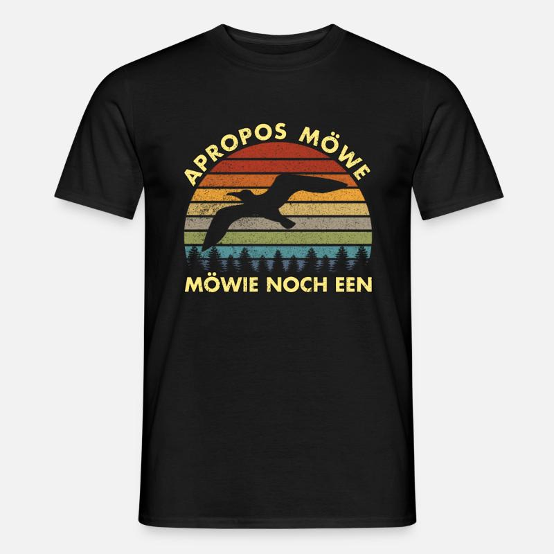 Apropos Möwe Sprüche - Männer T-Shirt - Schwarz