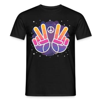 paix - T-shirt homme - noir - Devant - AI Model Male 178 light (178cm)
