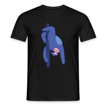 Pole dance sloth - Men's T-Shirt - black - Front - AI Model Male 178 light (178cm)