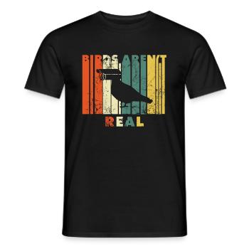 Birds Aren´t Real - Vintage - Men's T-Shirt - black - Front - AI Model Male 178 light (178cm)