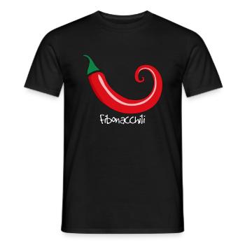 Chili pepper Fibonacci spiral golden section - Men's T-Shirt - black - Front - AI Model Male 178 light (178cm)