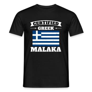 Malaka - Certified Greek - Männer T-Shirt - Schwarz - Vorne - AI Model Male 178 light (178cm)