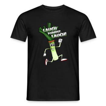 Funny leek design for jogging running marathon - Men's T-Shirt - black - Front - AI Model Male 178 light (178cm)