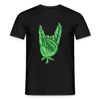 Weed Hand HEAVY METAL HÖRNER 420 - Männer T-Shirt - Schwarz - Vorne - AI Model Male 178 light (178cm)