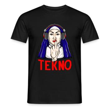 Tekno Underground Nonne Mittelfinger techno - Männer T-Shirt - Schwarz - Vorne - AI Model Male 178 light (178cm)