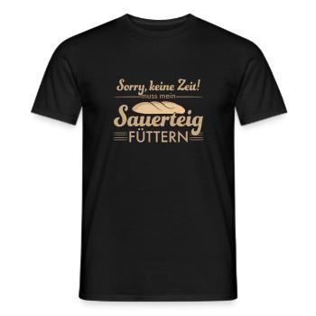 Sauerteigbrot mit Sauerteig ansetzen und backen - Männer T-Shirt - Schwarz - Vorne - AI Model Male 178 light (178cm)