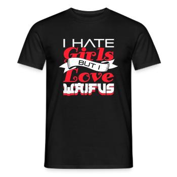 Je déteste les filles mais j'aime Waifus - T-shirt homme - noir - Devant - AI Model Male 178 light (178cm)