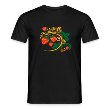 Khokhloma Russisches Muster Chochloma Erdbeere - Männer T-Shirt - Schwarz - Vorne - AI Model Male 178 light (178cm)