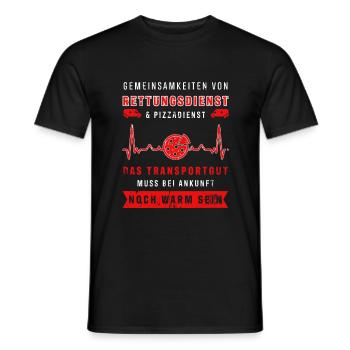 Sani Rettungssanitäter Rettungsdienst Pizza - Männer T-Shirt - Schwarz - Vorne - AI Model Male 178 light (178cm)