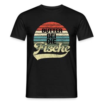 Beurre au poisson - Nord allemand bas allemand - T-shirt homme - noir - Devant - AI Model Male 178 light (178cm)