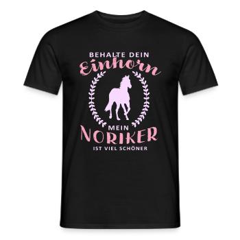 Noriker Pferd Reiten Pfederspruch Einhorn - Männer T-Shirt - Schwarz - Vorne - AI Model Male 178 light (178cm)