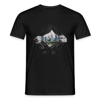 Francfort - T-shirt homme - noir - Devant - AI Model Male 178 light (178cm)