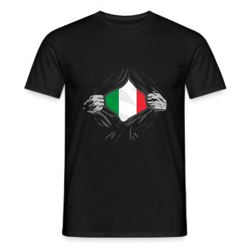 Drapeau italien italien Italie - T-shirt homme - noir - Devant - AI Model Male 178 light (178cm)