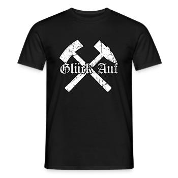 Schlägel und Eisen Glück Auf! Ruhrpott Geschenke - Männer T-Shirt - Schwarz - Vorne - AI Model Male 178 light (178cm)