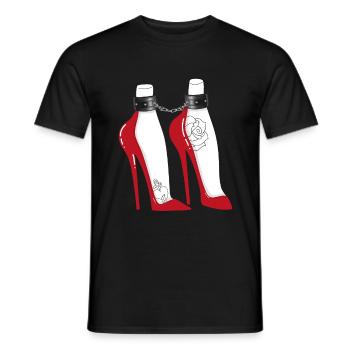 BDSM High Heels Lack Dom Sub Fetisch Kinky Sex - T-shirt homme - noir - Devant - AI Model Male 178 light (178cm)
