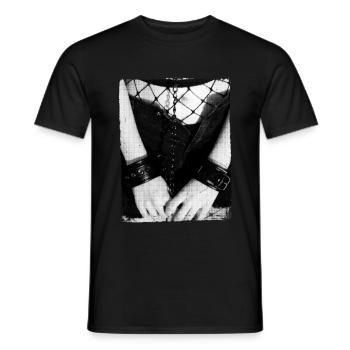 Bondage BDSM for kinky sub and dom - Men's T-Shirt - black - Front - AI Model Male 178 light (178cm)