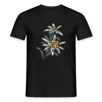 Edelweiss Blume Alpen Berge - Männer T-Shirt - Schwarz - Vorne - AI Model Male 178 light (178cm)