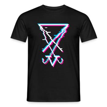 Sigil of Lucifer Aesthetic Goth Satanist Gift - Men's T-Shirt - black - Front - AI Model Male 178 light (178cm)