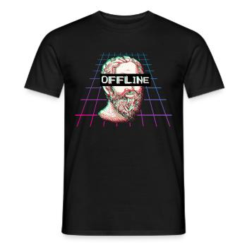 Plato Philosophy Vaporwave Offline Gift - Men's T-Shirt - black - Front - AI Model Male 178 light (178cm)