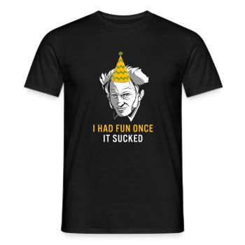 Schopenhauer Philosophie Pessimist Had Fun Once - Männer T-Shirt - Schwarz - Vorne - AI Model Male 178 light (178cm)