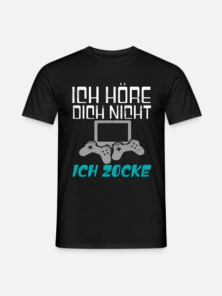 Ich Höre Dich Nicht Ich Zocke - Männer T-Shirt - Schwarz