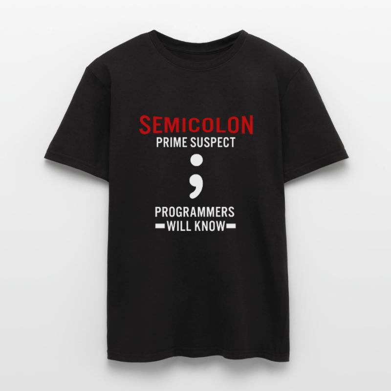 Coder Coding Semicolon Programmer Geek Men's T-Shirt
