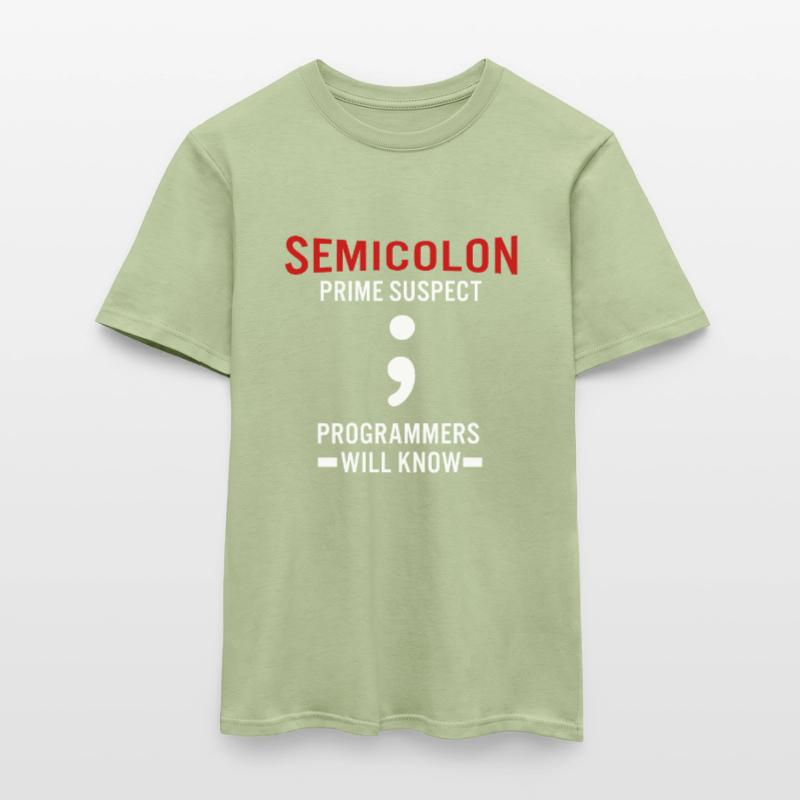 Coder Coding Semicolon Programmer Geek Men's T-Shirt